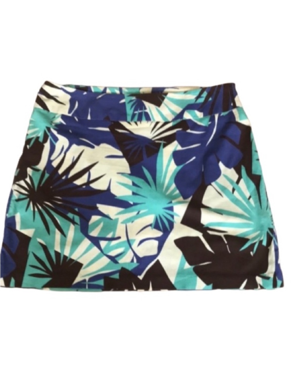 ABS by Allen Schwartz tropical print mini skirt size 10